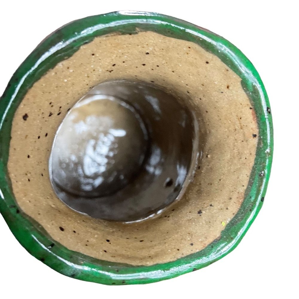 Handmade Studio Pottery Vase with Yellow Flowers Local Artist Stoneware 4 3/16” - Picture 13 of 13